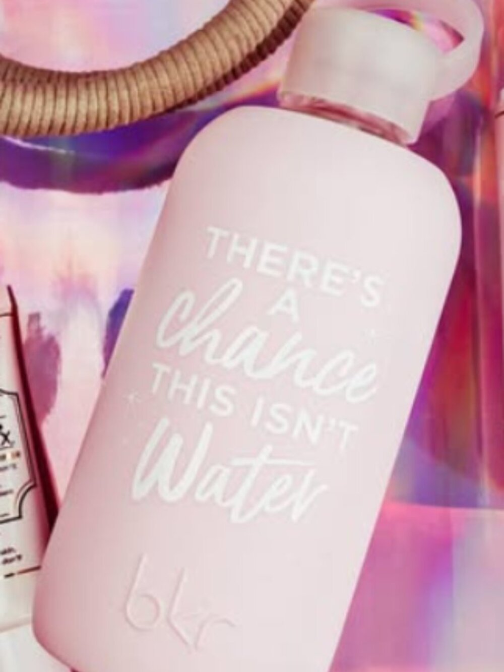 bkr x Too Faced " There's a chance this isn't water" Pink and White Little 16oz